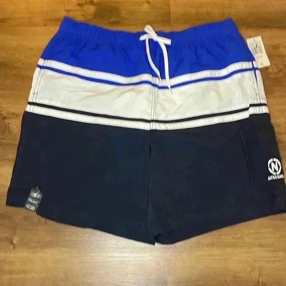 Nautica NWT Men’s XL Elastic Waistband Bright Cobalt Swim Trunks - Picture 1 of 9